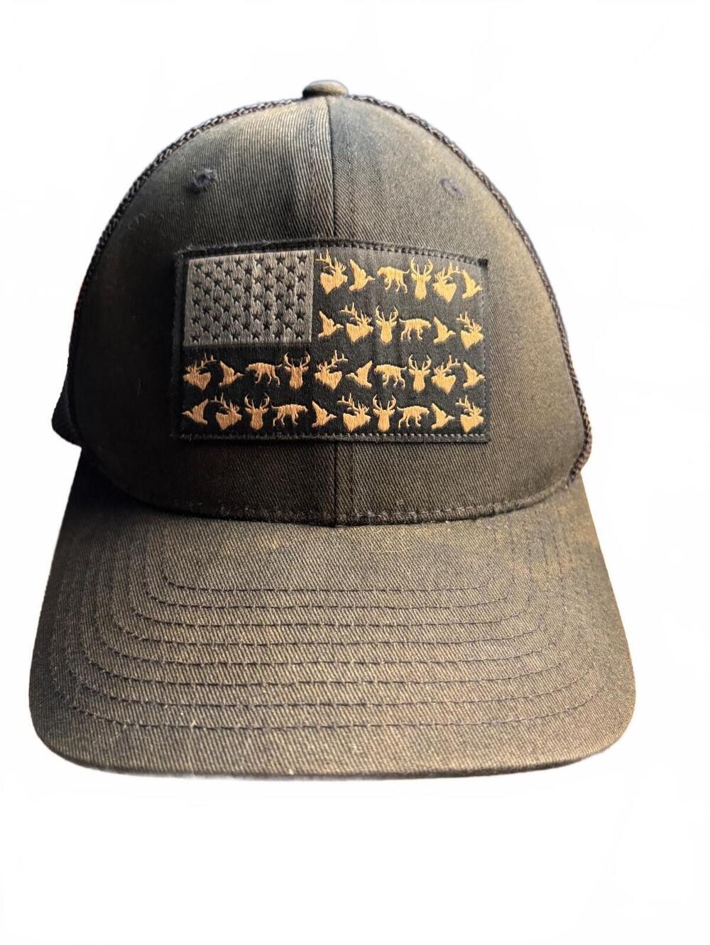 Columbia PHG Black Mesh Back Trucker Hat with Deer Flag Logo